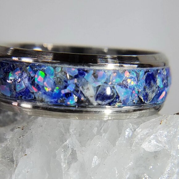 Lapis Lazuli & Blue Opal Ring - Picture 1 of 6